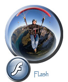 Abendflug mit dem Gleitschirm - ein Kugelpanorama